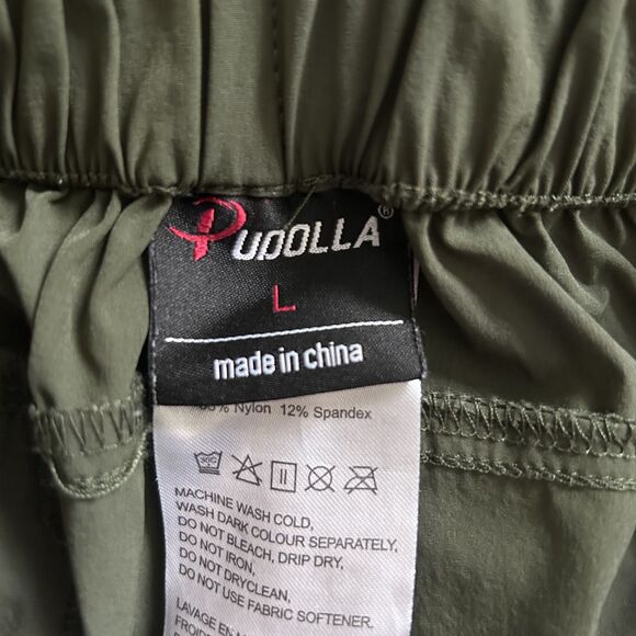 Men’s Outdoor Cargo Hiking Shorts Bundle 2 Green Nylon Spandex Pockets Size L - Picture 14 of 15